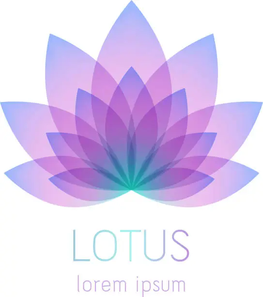 Vector illustration of Beautiful lotus flower symbol.