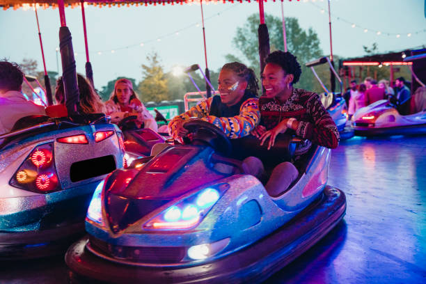 istock Competitive Friends on the Dodgems 1125669406