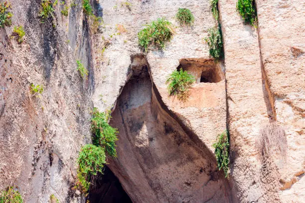 Limestone Cave Ear of Dionysius (Orecchio di Dionisio) with unusual acoustics - Syracuse, Sicily, Italy