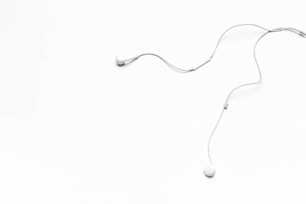 istock white Earphones isolated on white background 1125679564