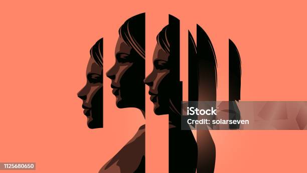 Women Dealing With Mental Health Stock Illustration - Download Image Now - Women, Mental Health, One Woman Only