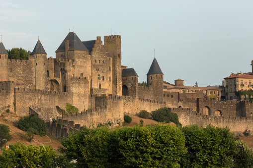 Medieval city of Carcassonne , Aude, France