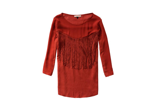 istock Red females blouse isolate on white background. 1125680794