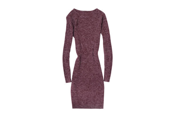 istock Burgundy dress with sleeves isolate on white background. 1125680810