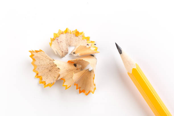 istock Wooden pencil isolated on a white background with shavings 1125681404
