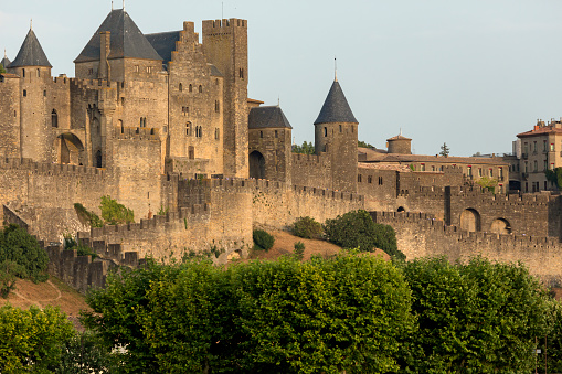 Medieval city of Carcassonne , Aude, France