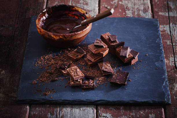 istock chocolate on old wooden table 1125684438