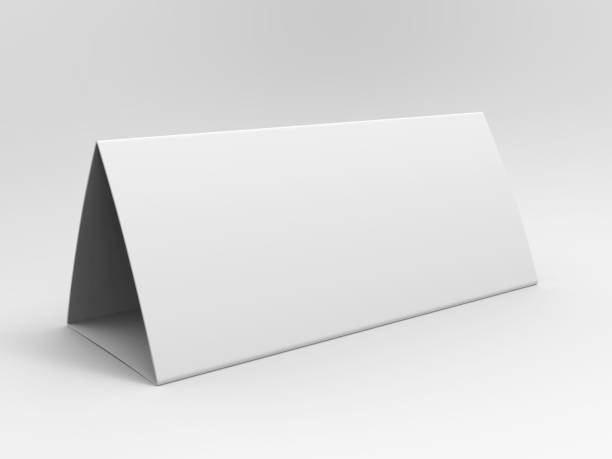istock Blank and White Promotional Table Talkers and Table Tent 3d Mock up rendering. 1125688489