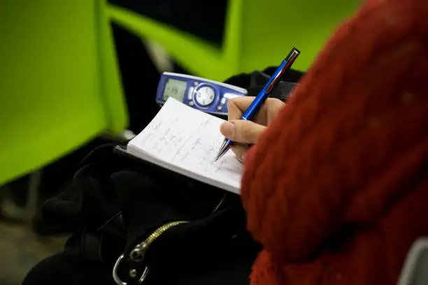 Photo of dictaphone people at a conference