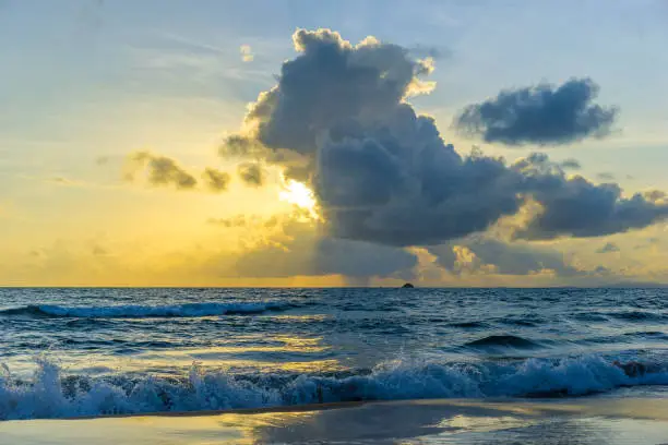 sunset beach at phuquoc island, vietnam