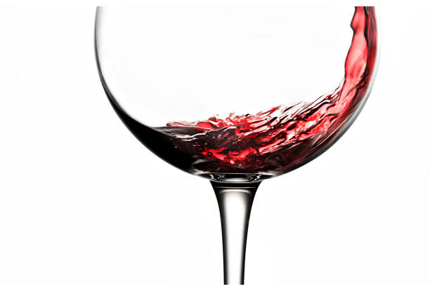 glass of red wine on white background
