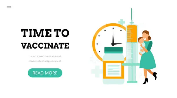 Vector illustration of Time to vaccinate