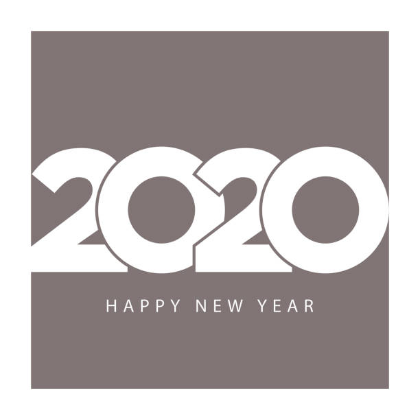 illustrations, cliparts, dessins animés et icônes de élégant modèle 2020 happy new année civile - 2020