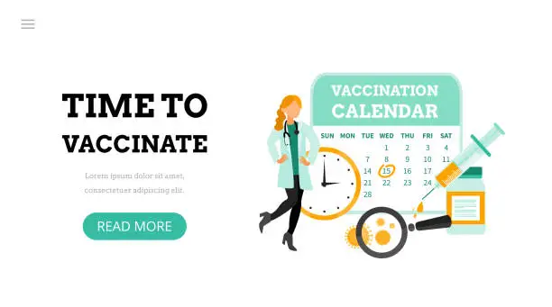 Vector illustration of Time to vaccinate.