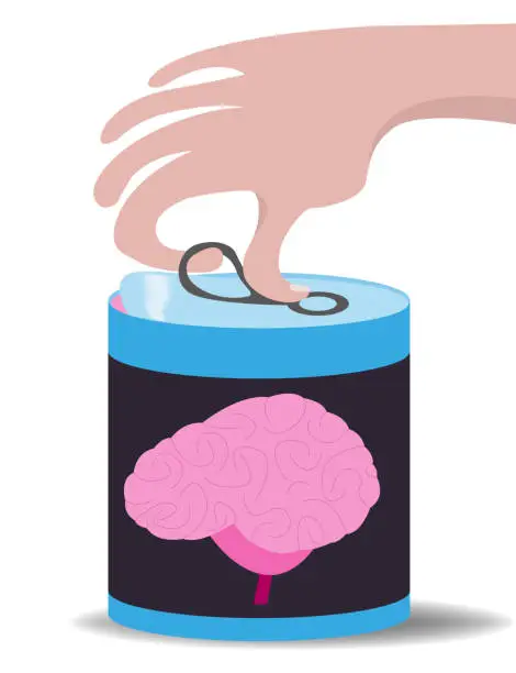 Vector illustration of Can of brain juice