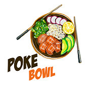 istock Poke Bowl Hawaiian cuisine food natural restaurant 1125696709