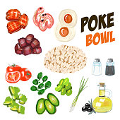 istock Poke Bowl Hawaiian cuisine food natural restaurant 1125696718