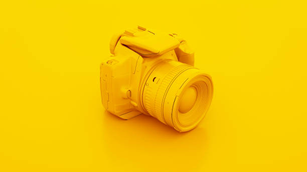 istock Yellow DSLR Camera. 3D illustration 1125697511