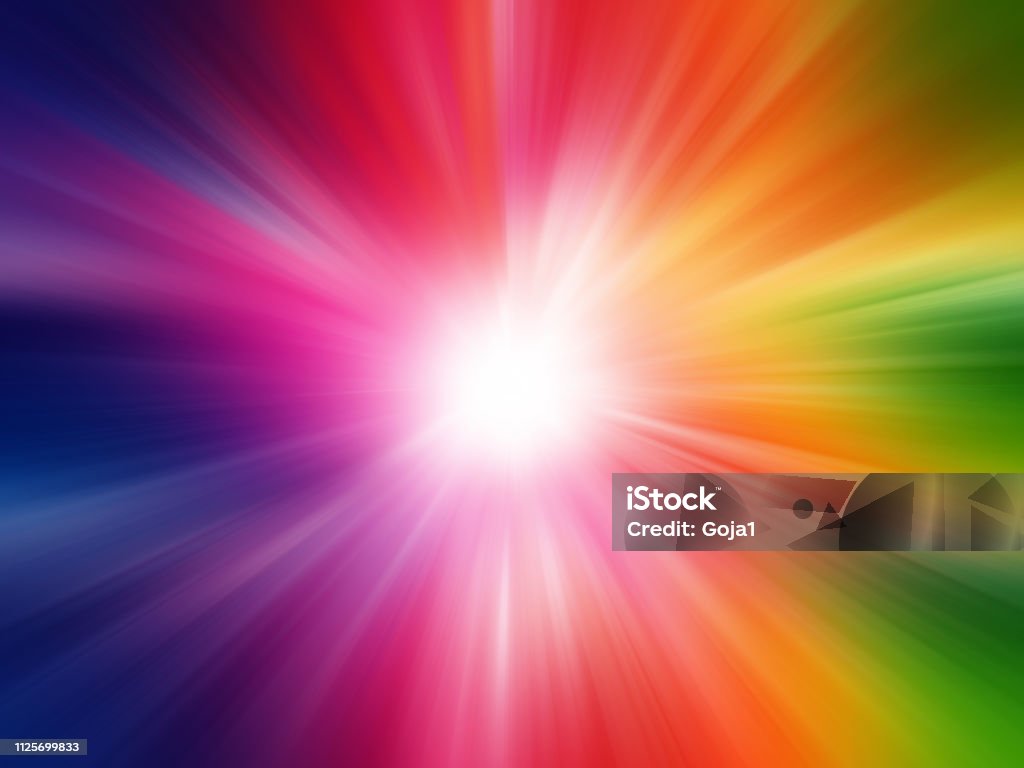 Starburst Colorful Light Beam Abstract Background Stock Photo - Download  Image Now - Sunbeam, Light Beam, Rainbow - iStock