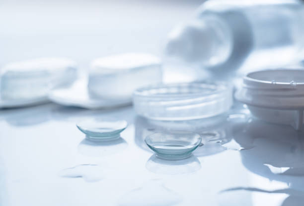 istock Contact lenses set with pair of contact lenses and container 1125703021