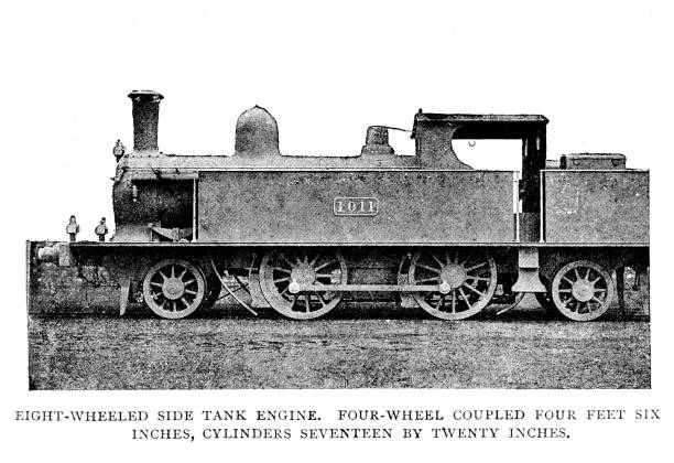 istock Victorian black and white engraving of an eight-wheeled side tank engine steam engine;19th century steam trains; London & North-West Locomotive Works Crewe; English Illustrated 1892 1125704193