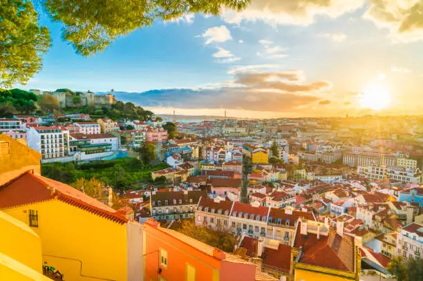 Photo of Lisbon at sunset,  Portugal
