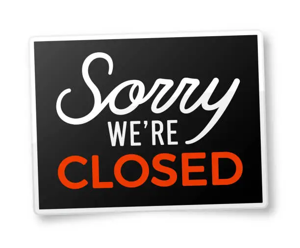 Vector illustration of Sorry We're Closed