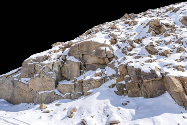 istock mountain peak with snow isolated on black background 1125706374