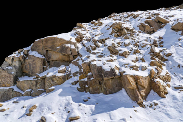 istock mountain peak with snow isolated on black background 1125706423