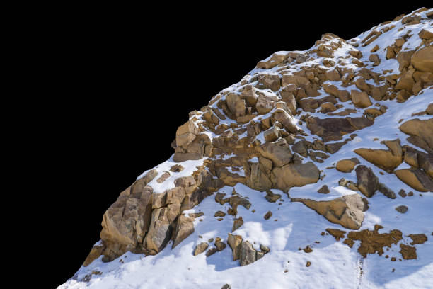 istock mountain peak with snow isolated on black background 1125706498
