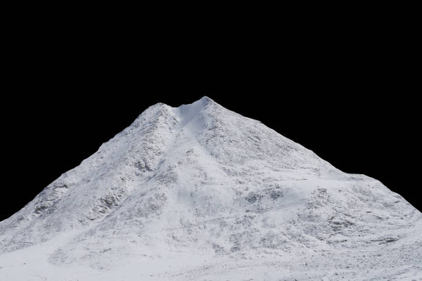 istock mountain peak with snow isolated on black background 1125706683