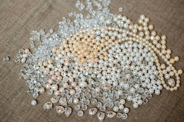 istock Pearls and clear glass beads 1125707655