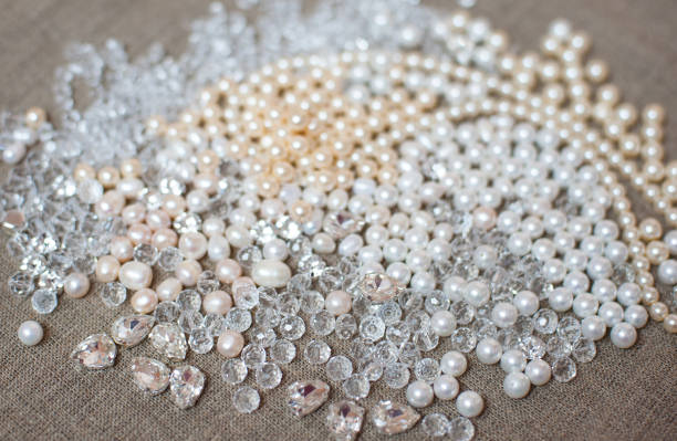 istock Pearls and clear glass beads 1125707658