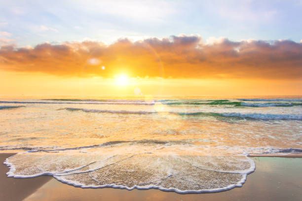 istock Amazing sunset on a sandy tropical beach. 1125707673