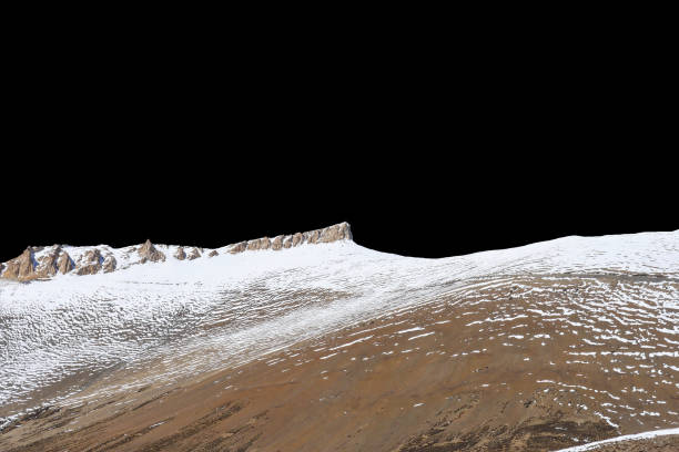 istock mountain peak with snow isolated on black background 1125707718