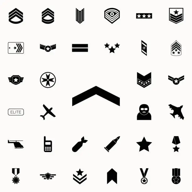 Vector illustration of rank of private icon. Army icons universal set for web and mobile