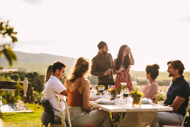 istock Couple at a party announcing their marriage 1125709035