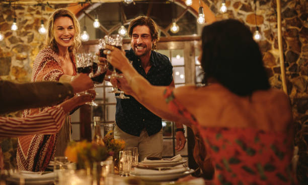 istock Friends making big party in the night 1125709180