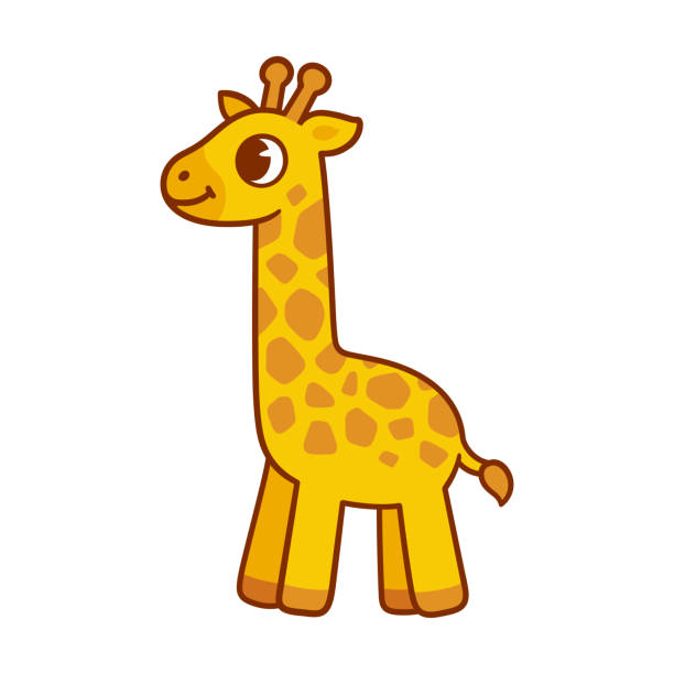 illustrations, cliparts, dessins animés et icônes de girafe dessin animé mignon - cartoon giraffe young animal africa