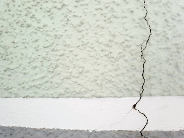 Crack in wall at building house