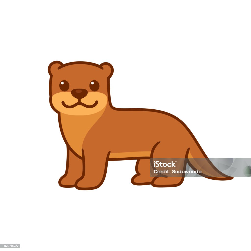 Cute Cartoon Otter Stock Illustration - Download Image Now - Sea Otter,  Cartoon, Illustration - iStock