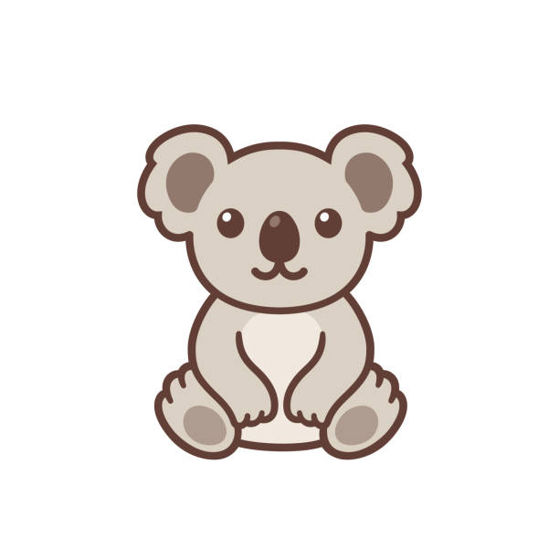 niedlichen cartoon koala - koala stock-grafiken, -clipart, -cartoons und -symbole