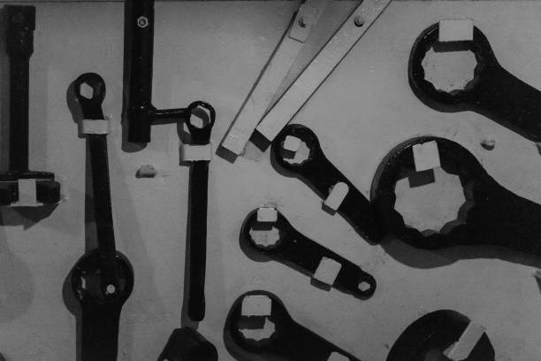 istock wall with different tools for repairing inside of an ice breaker 1125719741
