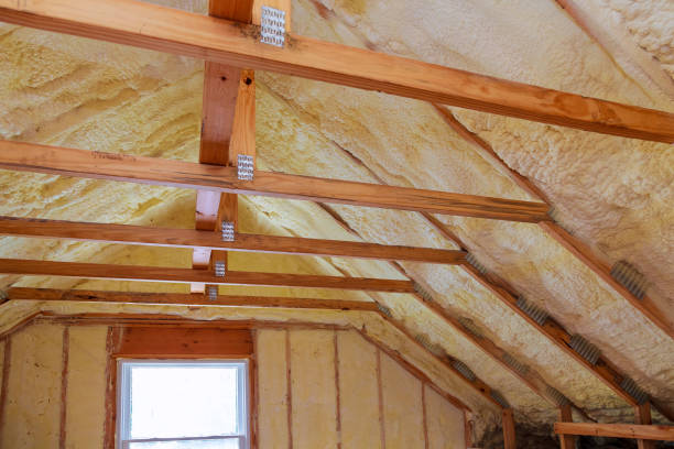 mousse plastique isolant sur un nouveau toit - insulation roof attic home improvement photos et images de collection