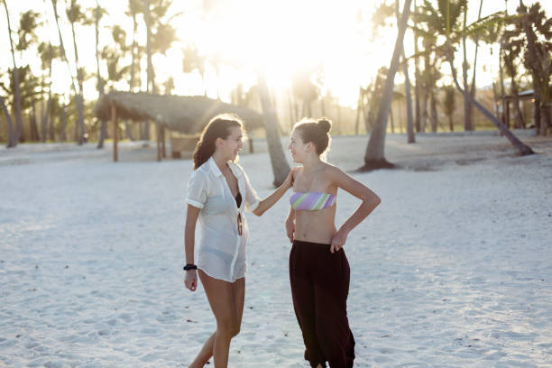 istock Two young woman in vacation 1125727270