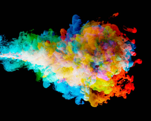 istock Colored acrylic paint in water 1125728118