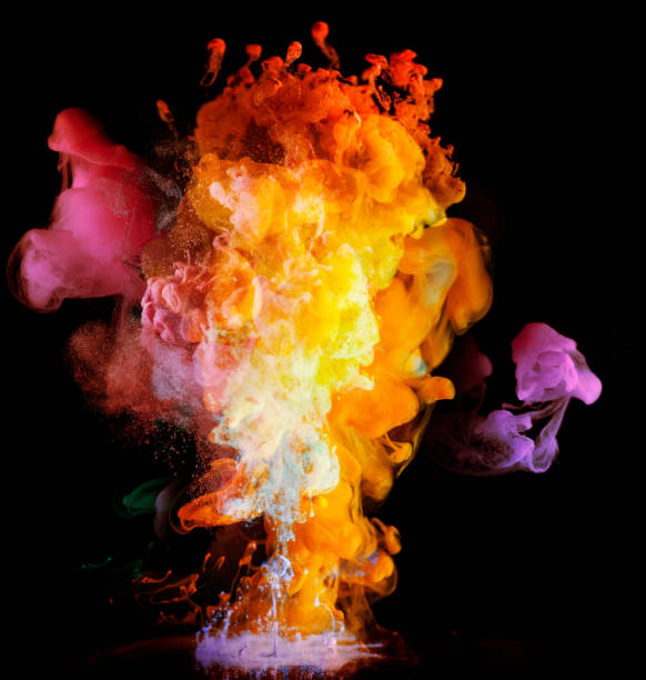 istock Colored acrylic paint in water 1125728127