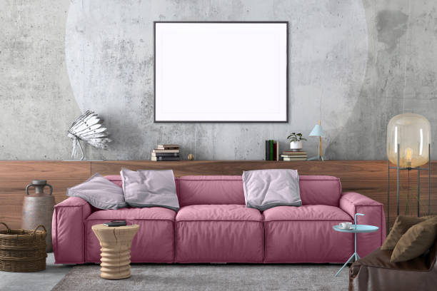 istock Modern Nordic style apartment with picture frame template 1125729908
