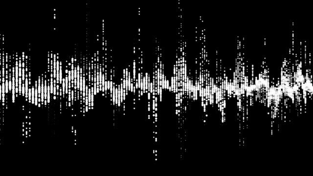 Digital waveform equalizer HUD in black background.