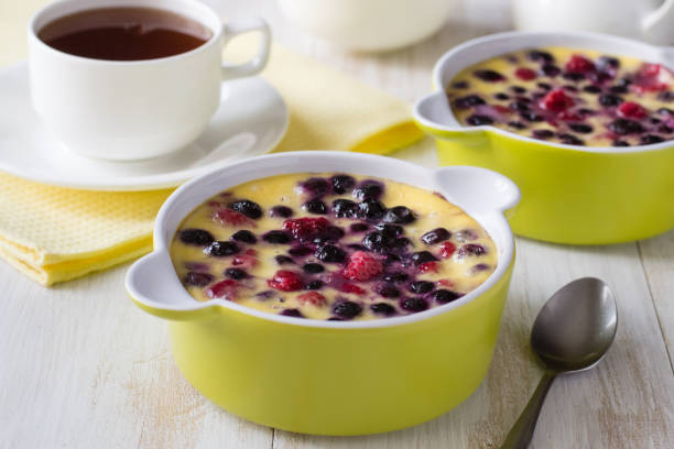 Raspberry and blueberry casserole